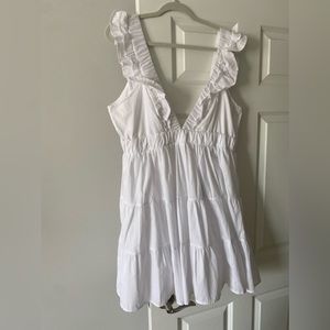 NEWVER BEFORE WORN ABERCROMBIE WHITE RUFFLE DRESS SIZE L